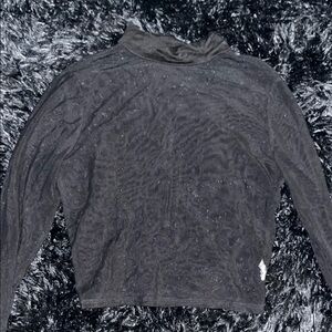 Black Sheer Long Sleeve Top